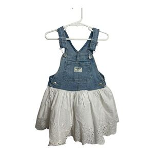 OshKosh B'gosh Blue and White Eyelet Denim Skirtall